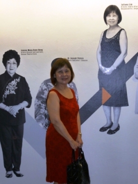 With Joanna Wong on Esplanade Tributes Wall (Oct 2012)